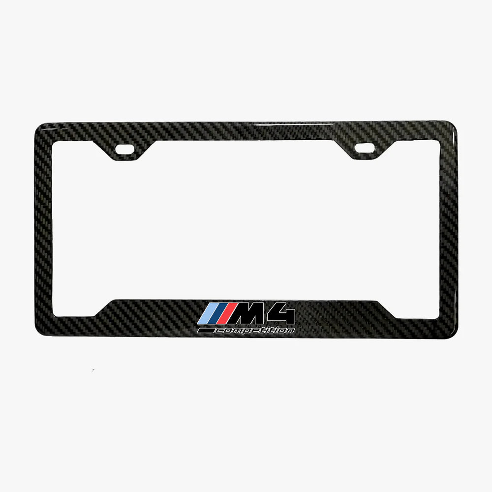BMW M4 COMPETITON BLACK 100% REAL CARBON FIBER CAR LICENSE PLATE FRAME