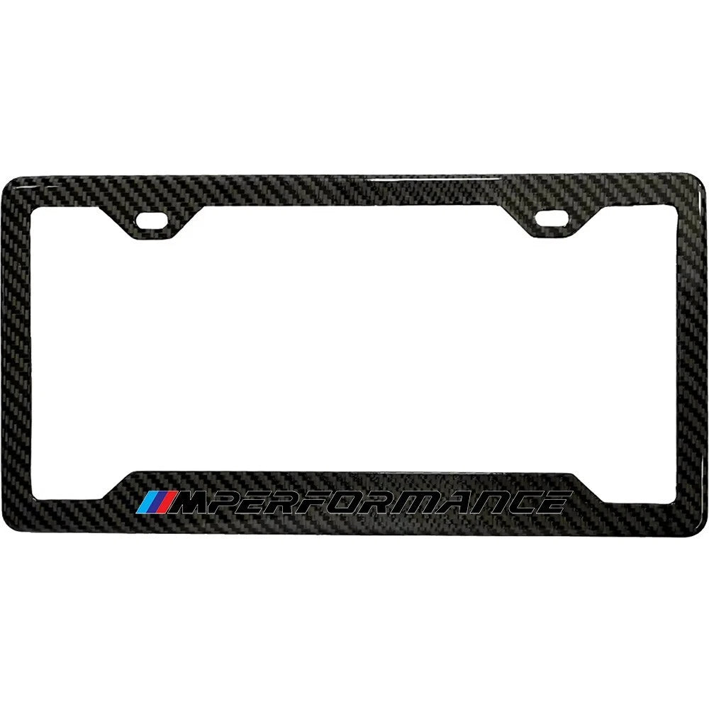 BMW M PREFORMANCE 100% REAL CARBON FIBER CAR LICENSE PLATE FRAME