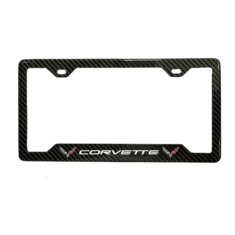CORVETTE 100% REAL CARBON FIBER CAR LICENSE PLATE FRAME