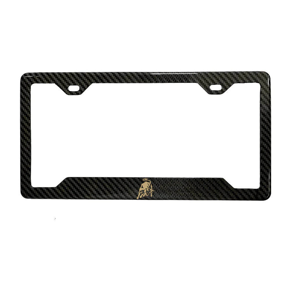 Lamborghini Bull 100% REAL CARBON FIBER CAR LICENSE PLATE FRAME
