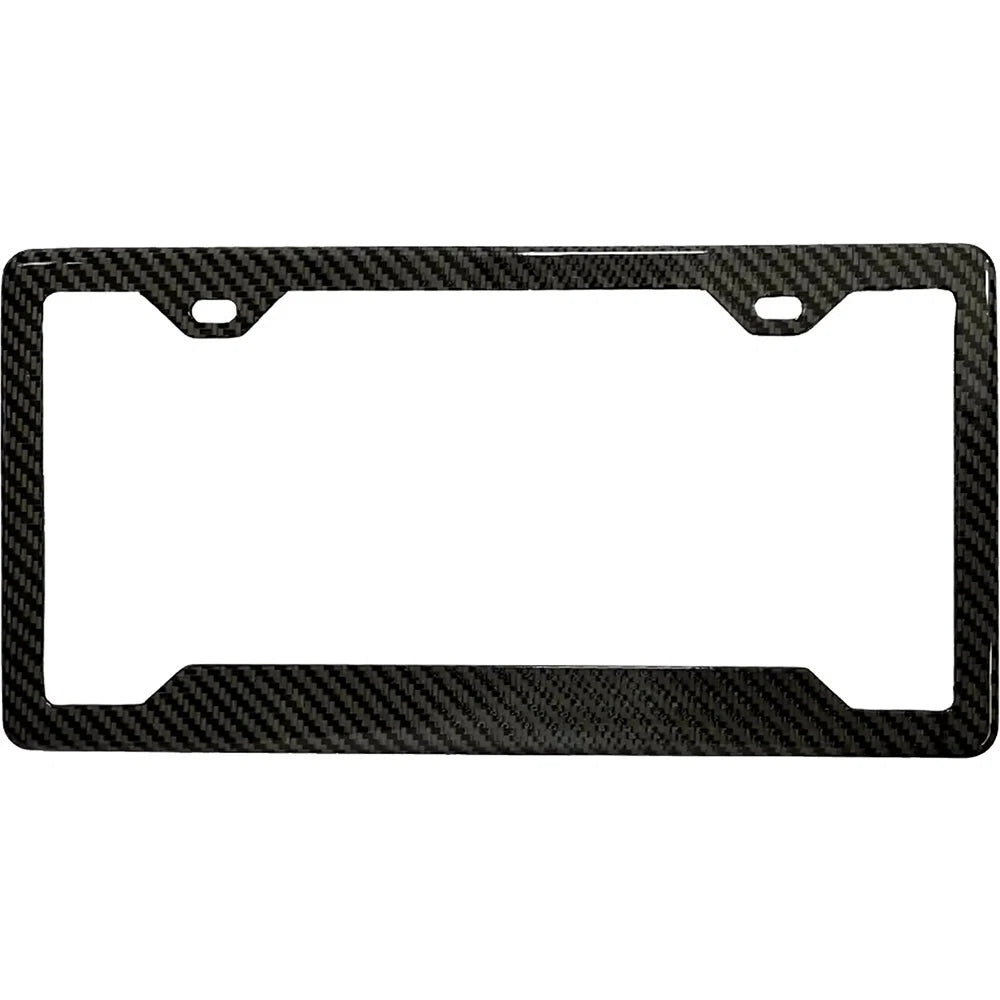 PLAIN 100% REAL CARBON FIBER CAR LICENSE PLATE FRAME