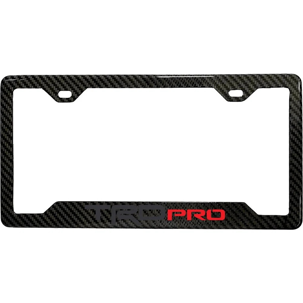 TOYOTA TRD PRO 100% REAL CARBON FIBER CAR LICENSE PLATE FRAME