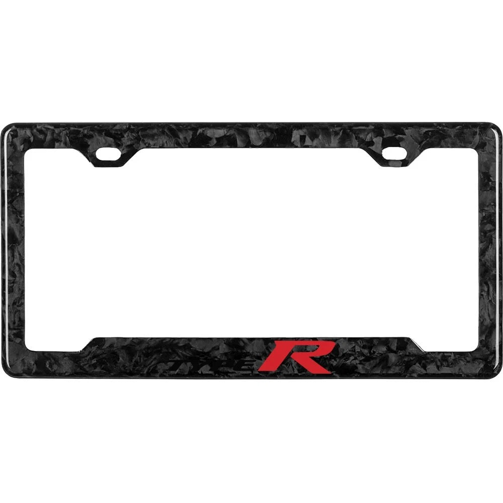 HONDA TYPE R BLACK 100% REAL CARBON FIBER CAR LICENSE PLATE FRAME