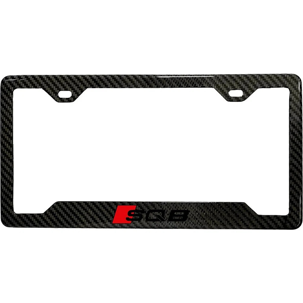AUDI SQ8 BLACK 100% REAL CARBON FIBER CAR LICENSE PLATE FRAME