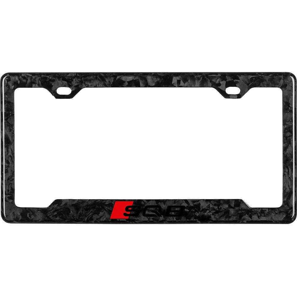 AUDI SQ8 BLACK 100% REAL CARBON FIBER CAR LICENSE PLATE FRAME
