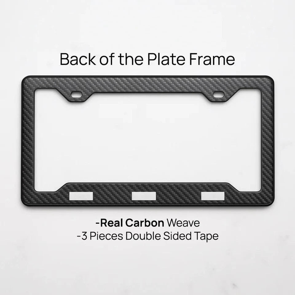 AUDI RINGS 100% REAL CARBON FIBER CAR LICENSE PLATE FRAME