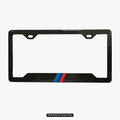 BMW M STRIPES 100% REAL CARBON FIBER CAR LICENSE PLATE FRAME